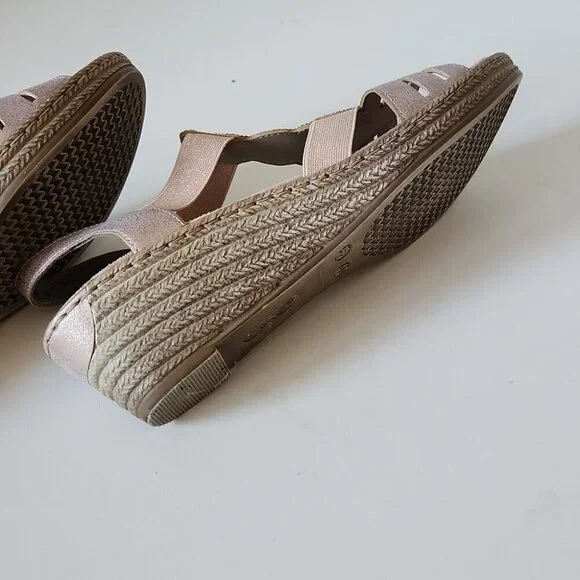 RIEKER | Women's Fanni 59 Sandals Espadrilles Wedges Pink Silver Sz 40 - Picture 6 of 7
